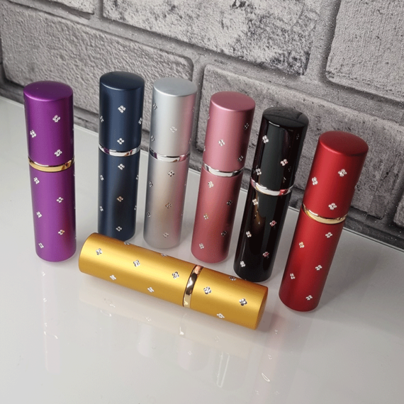 Aluminium Atomisers with a Glass Tube, Refillable, for Perfumes
