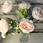 Artificial Light Orange Persian Rose Flower Bouquet And Home Decoration
