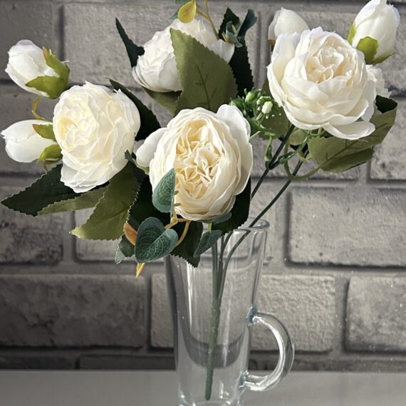 Light Cream Artificial Flowers Peony with Roses Bouqet
