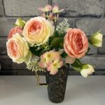 Artificial Flowers Peony Bouquet Beige & Light Pink