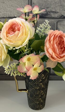 Artificial Flowers Peony Bouquet Beige & Light Pink