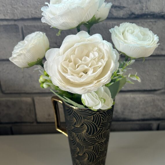 Artificial Flowers Peony Bouquet White