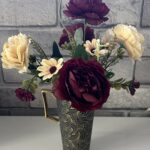 Artificial Flowers Peony Bouquet Cream & Burgundy