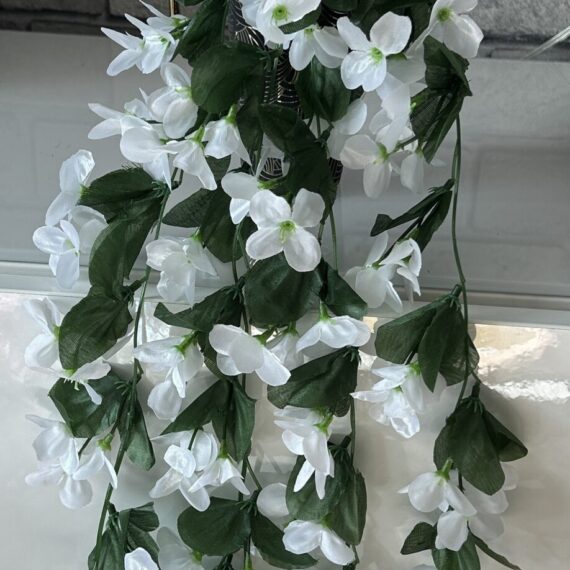 Artificial Violet Hanging Flower Vines Garland White