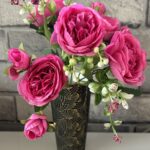Artificial Bright Pink Peony Flowers Bouquet