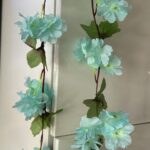 230cm Artificial Light Blue Sakura Flowers Vine  Hanging Garland