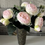 Artificial Flowers Peony Bouquet Light Pink & Cream